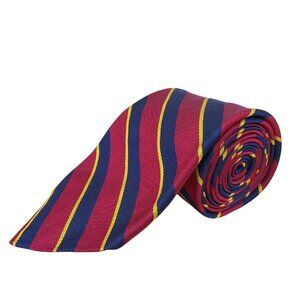 Vintage Brooks Brothers Burgundy & Navy Silk Striped Tie Made In U.S.A. Classic